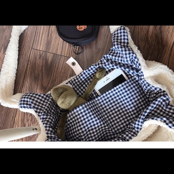 Bag plush bear cute white shoulder bag cartoon fun - Picture 7 of 7